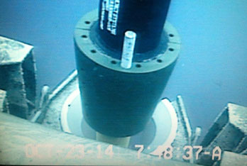 An under water photo of production equipment