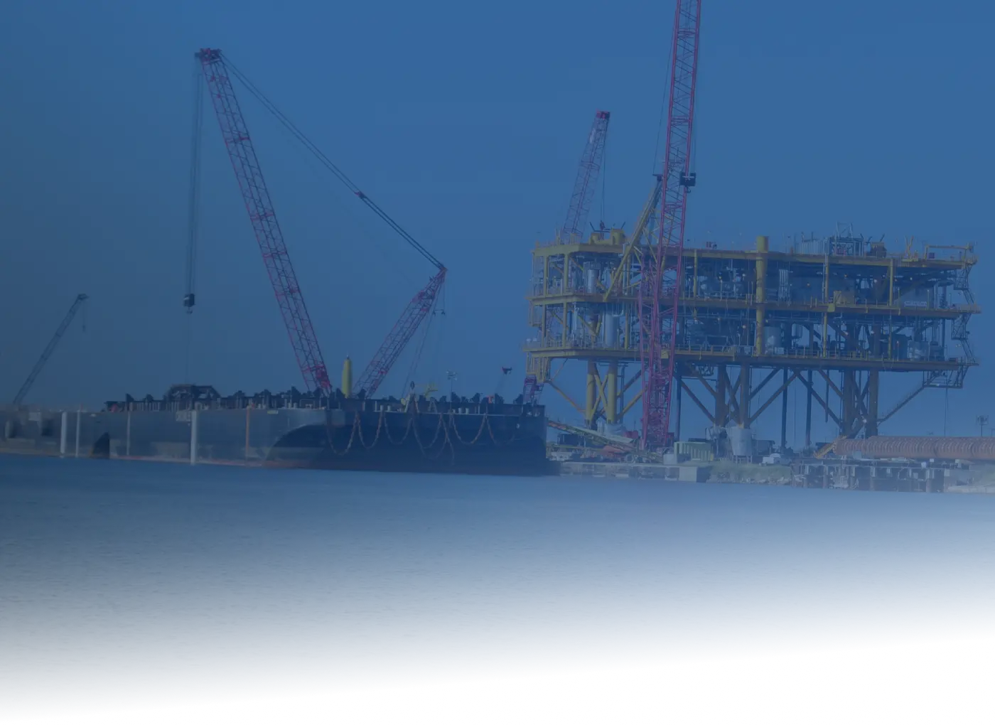 An oil platform under construction from Pinnacle Engineering